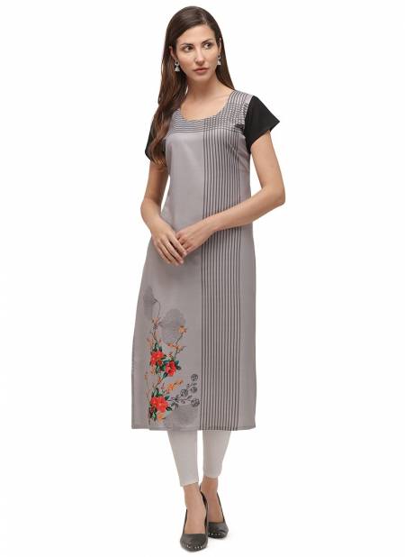 Gray And Black Colour And White Colour RYN New Designer Daily Wear Rayon Women Kurti Collection RYN-VT2379